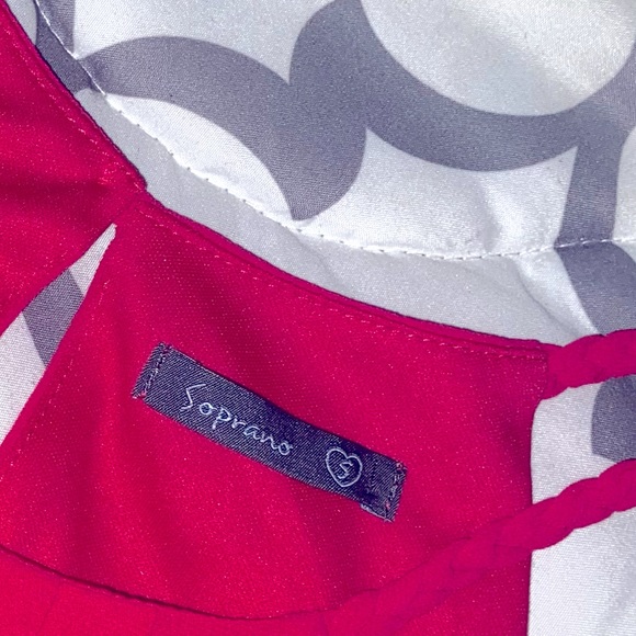 Soprano hot pink midi halter chiffon swing dress S - Picture 5 of 6